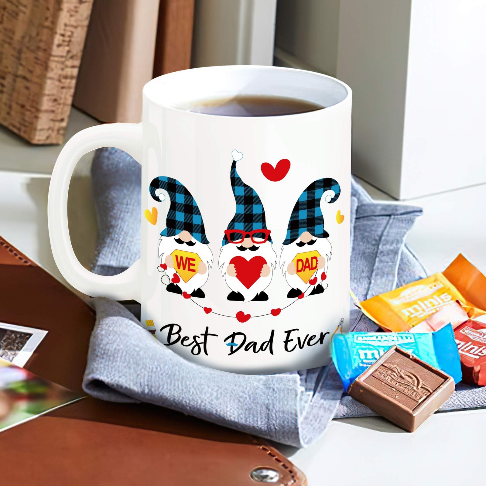 7f652ec9.jpg Best Dad Ever gnome mug beside chocolates