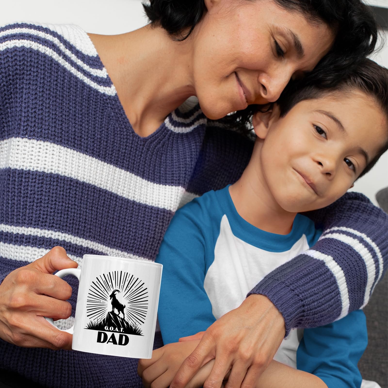 81wnaugqeol.jpg Mum and son with the GOAT Dad mug