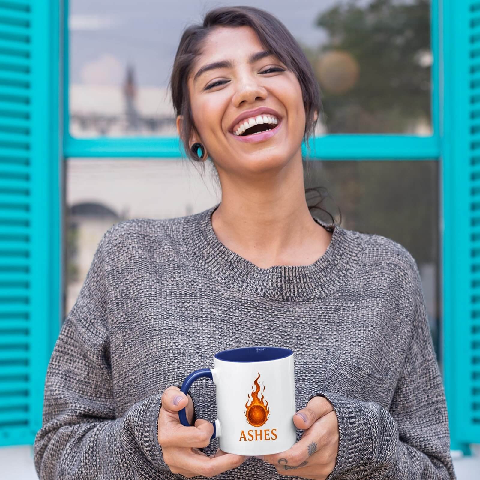 81coxxekxml.jpg Ashes Flaming Cricket Ball Colour Handle Mug – product photo 8