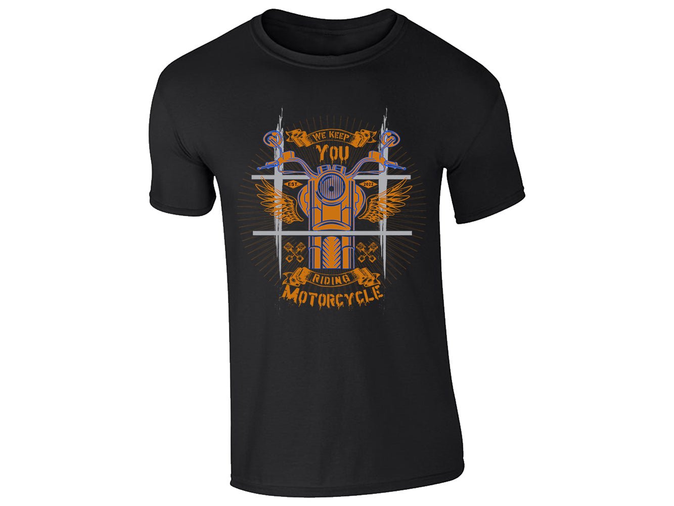 mentshirt black 90c5e177 370d 407f a84f 6bb5d1ce88f8.jpg We Keep You Riding Motorcycle T-Shirt – main product photo
