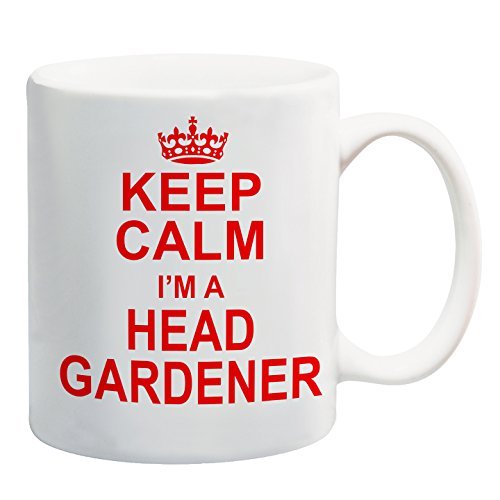 b8cdf440.jpg White mug with a red crown and “Keep Calm I'm A Head Gardener” in red capitals