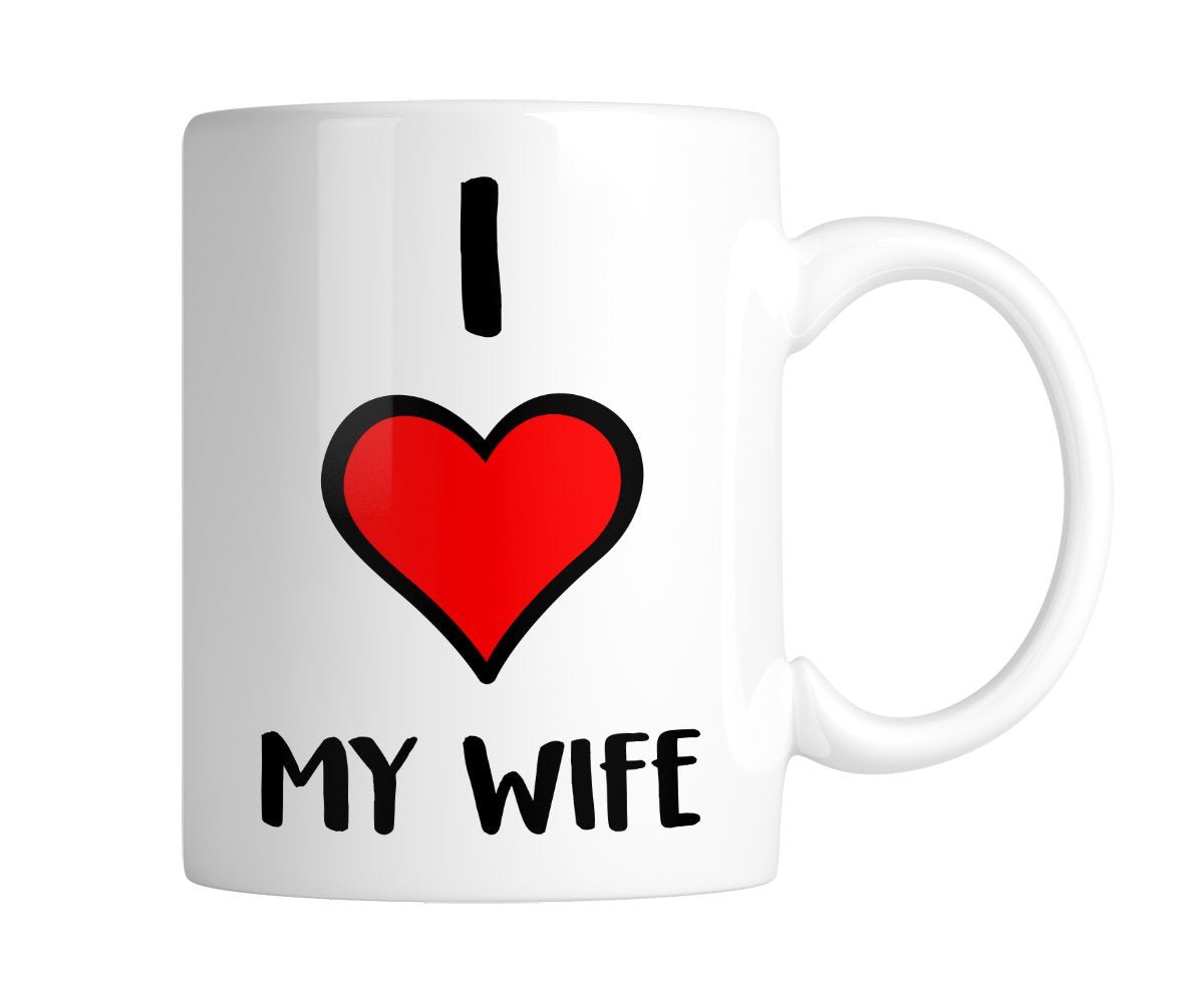 be3edcd7.jpg White mug with “I ❤ My Wife” with a big red heart, handle on the right