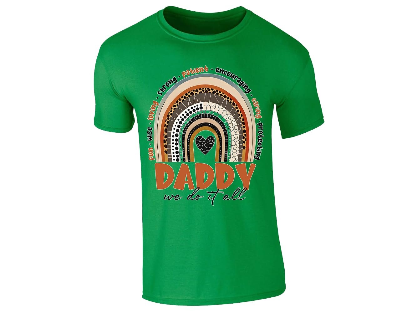 c3952e46 3f0d3361 9321 47ba b481 6d4cc7422618.jpg Irish Green men's T-shirt with Daddy rainbow design – “we do it all”