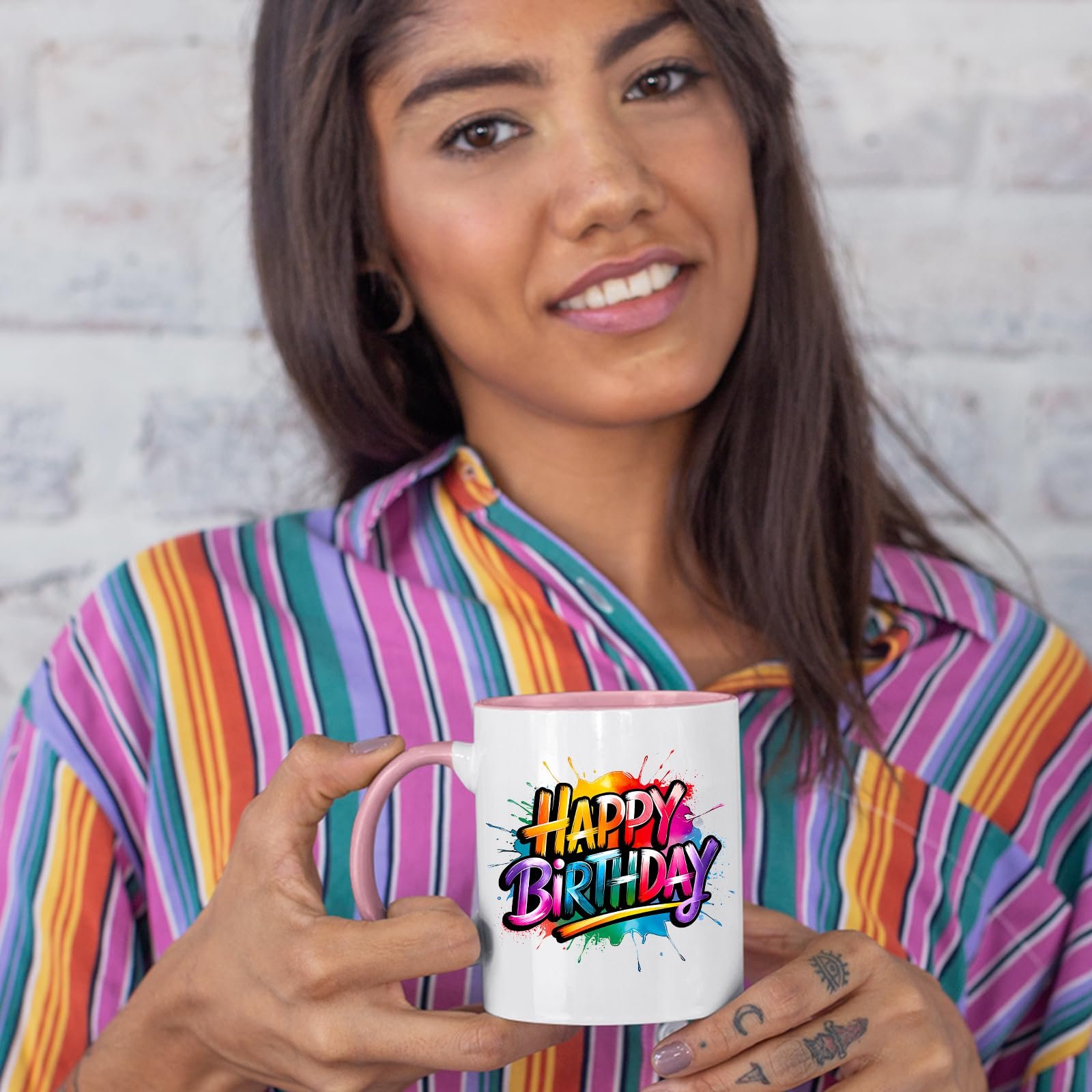 d2e521e1.jpg Happy Birthday Colour Handle Mug – product photo 6