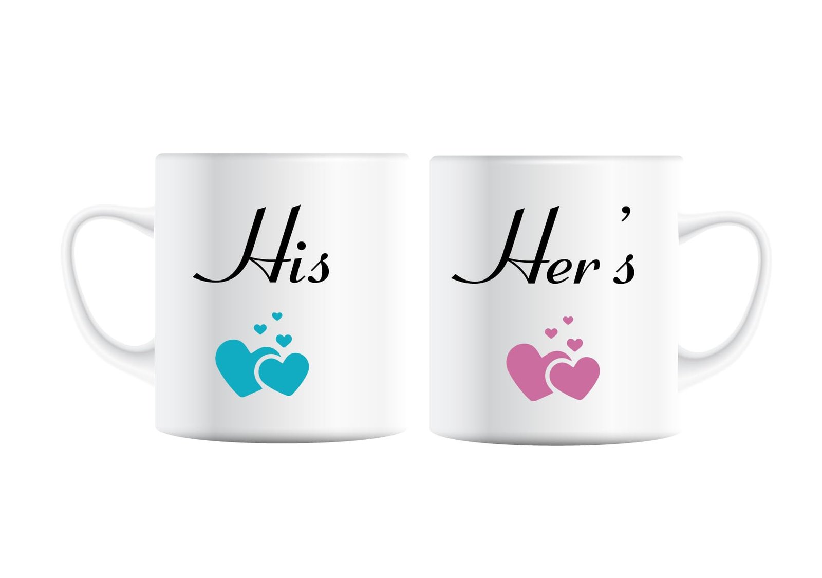 fed36c66.jpg His and Her's mugs with blue and pink hearts
